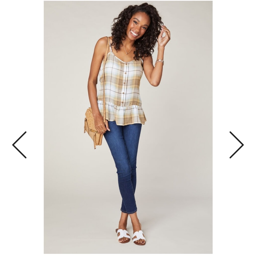 Plaid peplum top